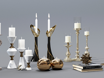 Light Luxury Candlestick Ornaments 3d model