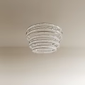 Modern Multi tiered Circular Chandelier with Silver Metal Frame and Crystal Accents