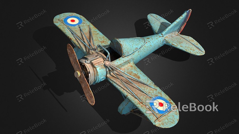 Rusty Iron Toy Plane model