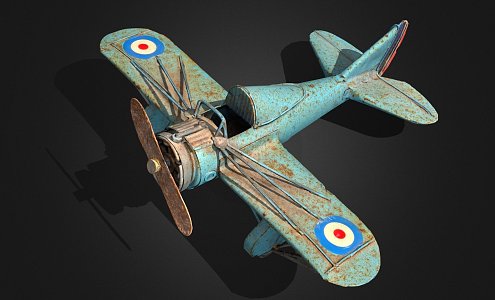 Rusty Iron Toy Plane 3d model