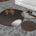 Modern Living Room Coffee Tables With Oval Metallic And Round Glass Top Designs