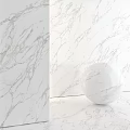 White Marble Components With Sphere And Textured Wall Design