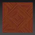 Wooden Wall Design Featuring Interlocking Slats And Geometric Striped Pattern