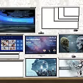 Projection Curtain Projector Projection Combination 3d model