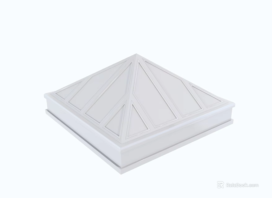 White Square Ceiling Ventilation Cover With Geometric Patterns And PVC Material 3d model
