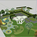 Modern Corridor Landscape Corridor Structures Parametric Structures 3d model