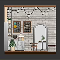 Cozy Cafe Interior Design With Brick Wall Wooden Floor Tables Chairs And Hanging Lights