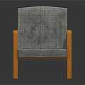 Single Sofa With Gray Fabric And Orange Wooden Arms And Legs Design