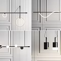 Contemporary Pendant Light Designs Featuring Sleek Black White Circular Linear Shapes