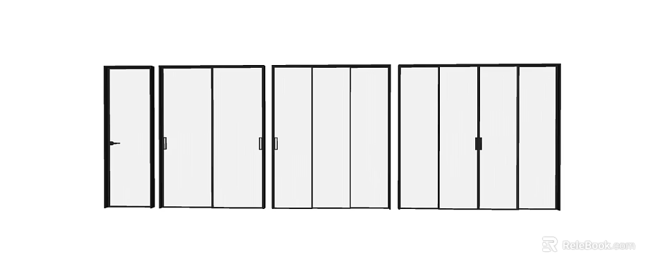 Modern Interior Sliding Doors With Multiple Glass Panels And Sleek Design 3d model
