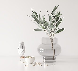 Modern vase plant ornaments 3d model