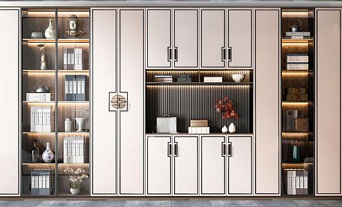 New Chinese Decorative Cabinet Decorative Cabinet Combination 3d model