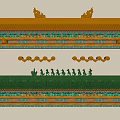 Ancient Chinese Architecture with Yellow and Green Ornate Roofs Dragon Carvings and Classic Eaves Details