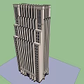 Tall Modern Skyscraper Architectural Model With Vertical Lines And Windows