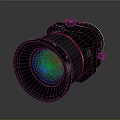 Professional Camera Lens with Black Body and Red Accent Ring for High Resolution Photography
