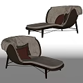 Nordic Recliner Single Sofa Casual Sofa Chaffee Sofa Chair Reading Sofa Pillow 3d model