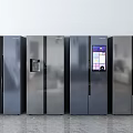 Modern refrigerator combination 3d model