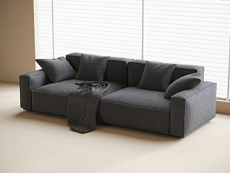 Modern fabric double sofa 3d model