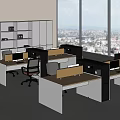 Modern open office area 3d model