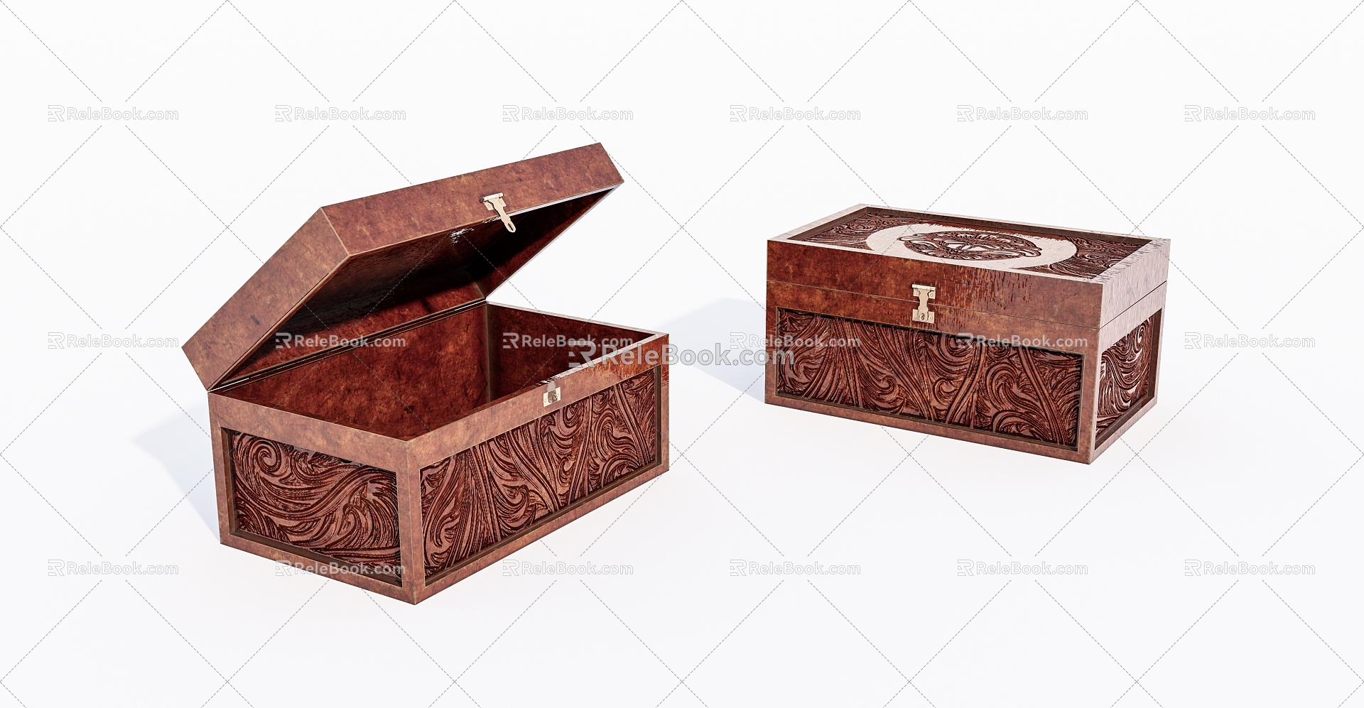 Old exquisite wooden box wooden box model