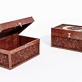 Old exquisite wooden box wooden box 3d model