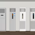 White Floor Standing Air Conditioners With Different Control Panels And Designs 3d model