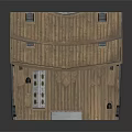 Two Level Wooden Deck Boat Featuring Upper Lower Deck Seating Area And Railing