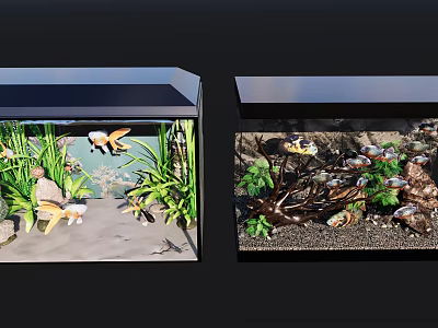 Modern fish tank fish tank combination 3d model