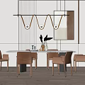 Modern Dining Table and Chair Combination 3d model