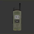 Military Weapon Communication Device With Green Body Antenna Screen Displaying 126 And Control Buttons