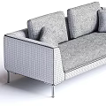 Modern Fabric Sofas In Different Colors With Cushions And Metal Legs 3d model