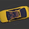 Yellow Taxi 3D Model With Roof Light And Sleek Body Design Details