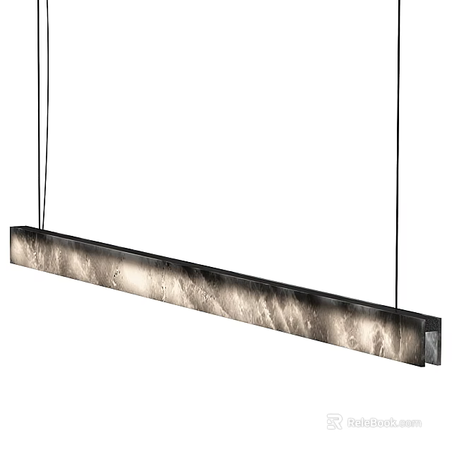 Modern Linear Pendant Light With Textured Surface And Soft Lighting For Interior Decoration 3d model