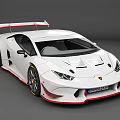 White Lamborghini Sports Car With Rear Wing Aggressive Front Fascia And Alloy Wheels