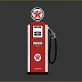 Vintage Texaco Gas Pump In Red White Design With Classic Logo And Fuel Nozzle