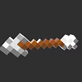 Pixel Style Weapon Minecraft Inspired Pickaxe With White Head And Brown Handle