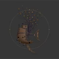 Unique Mechanical Water Vehicle Design With Connected Parts And Brown Hues