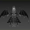 Woman with Demon Horns and Black Purple Wings in Nun Like Outfit With Golden Accents