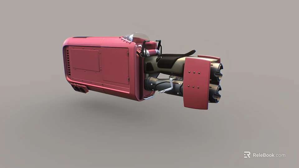 Futuristic Red Flying Car Design With Jet Propulsion And Hovering Exterior 3d model 