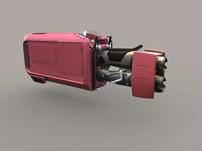 Futuristic Red Flying Car Design With Jet Propulsion And Hovering Exterior 3d model