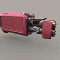 Futuristic Red Flying Car Design With Jet Propulsion And Hovering Exterior