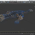 Mythical Fantasy Beast Game Character With Spiked Back Armored Scales And Claws