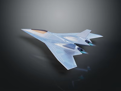 Advanced Futuristic Fighter Aircraft With Sleek Aerodynamic Design And Sharp Edges 3d model