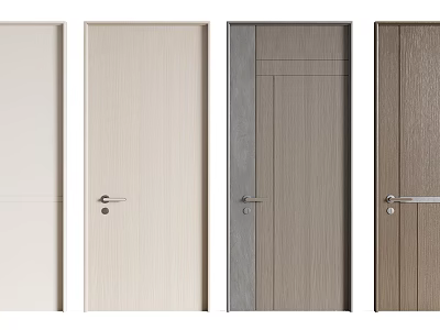 Modern Swing Doors Interior Design With Various Wood Textures And Styles 3d model