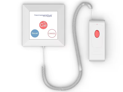 Medical Alert Device with Screen Call Reset Status Buttons and Emergency Pendant 3d model