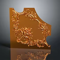 Elegant Golden Carved Decorative Piece With Intricate Floral Patterns For Home Decoration