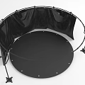 Round Black Commercial Equipment With Metal Frame And Fabric Curtains