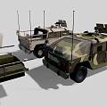 Military Vehicles In Camouflage And Beige With Off Road Design And Roof Equipment