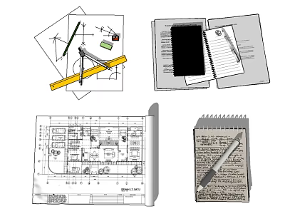 Modern Stationery 3d model