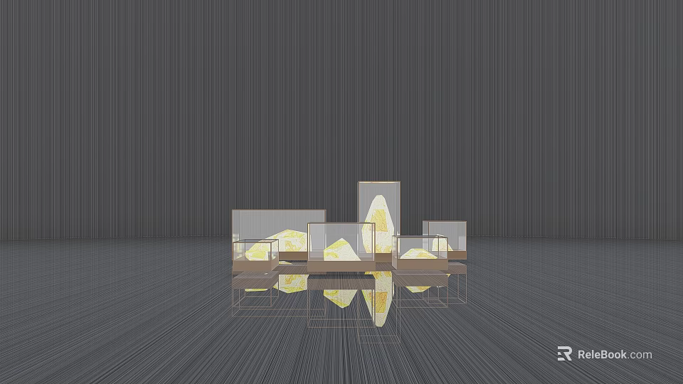 Outdoor Lights With Modern Geometric Design And Warm Ambient Glow 3d model 